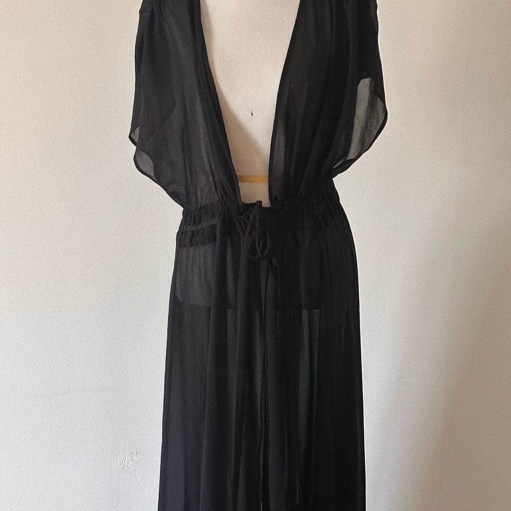Calvin Klein Black Sheer coverup